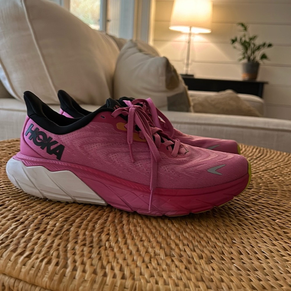 Hoka Women's Pink and Black Athletic Running Shoes